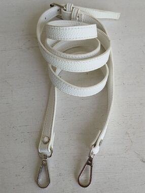 Replacement Bag Purse Strap White Strap With Silver Hardware